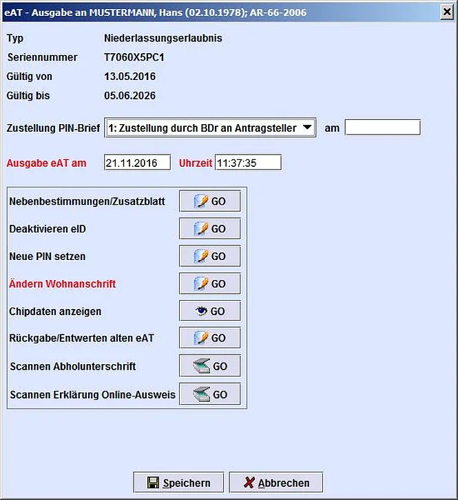 Screenshot unserer Lösung