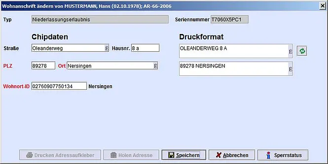 Screenshot unserer Lösung