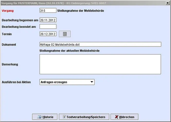Screenshot unserer Lösung