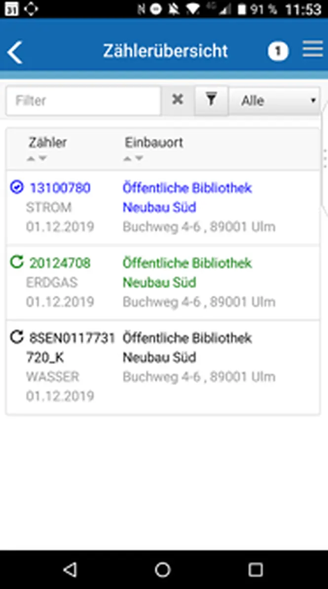 Screenshot unserer Lösung