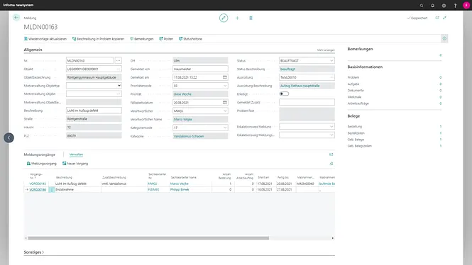 Screenshot unserer Lösung