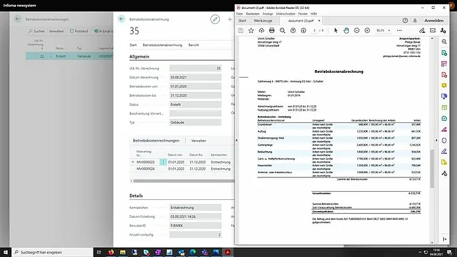Screenshot unserer Lösung
