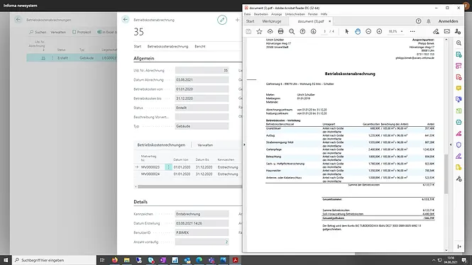 Screenshot unserer Lösung