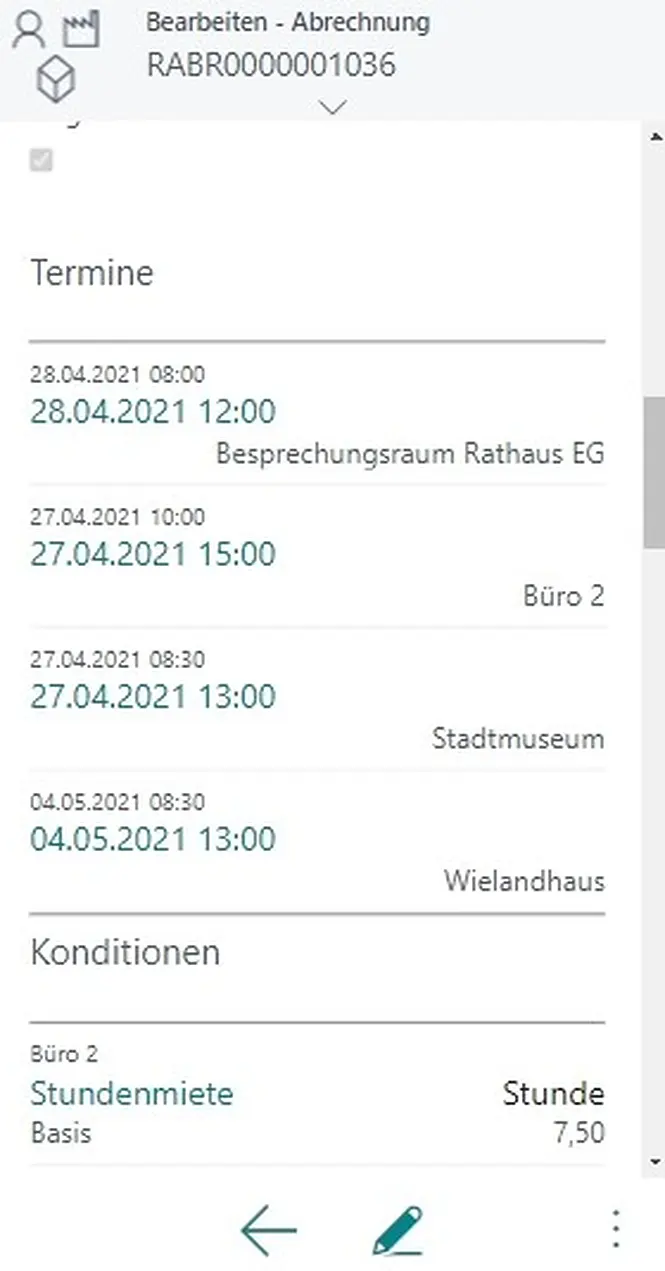 Screenshot unserer Lösung