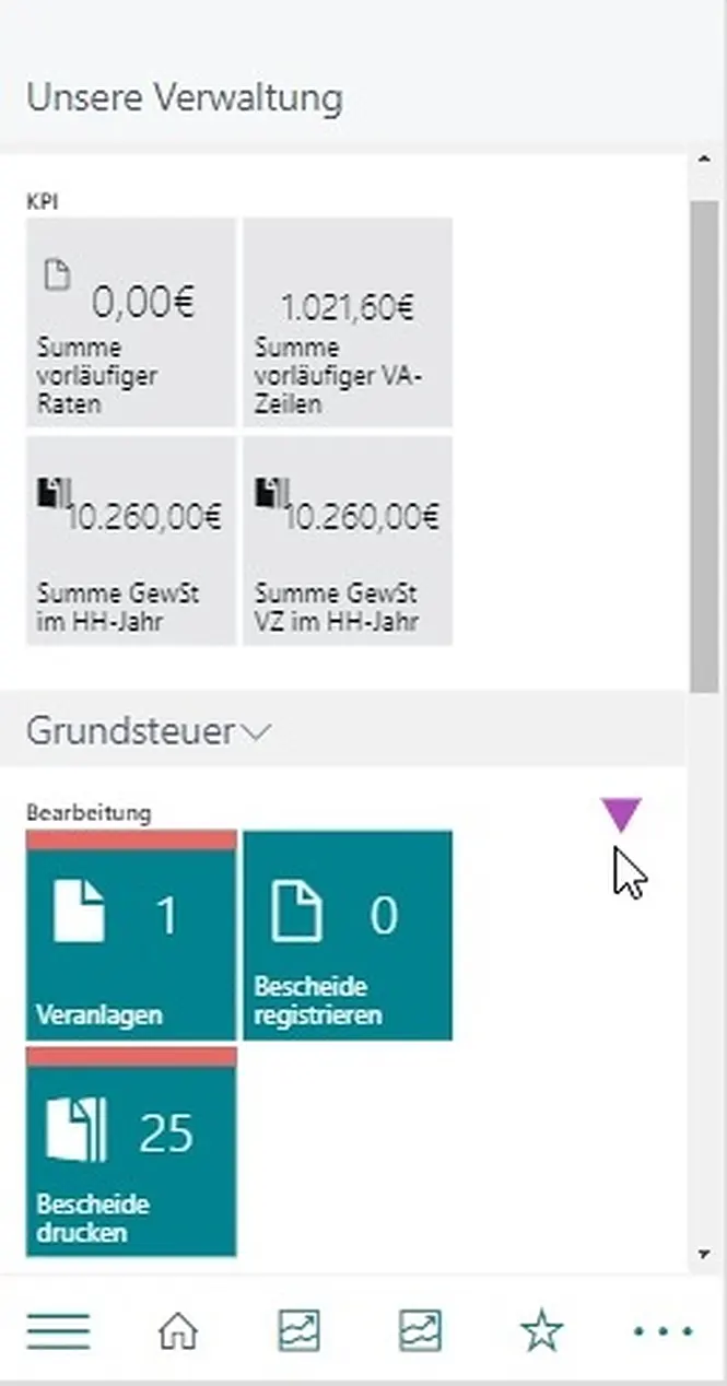Screenshot unserer Lösung