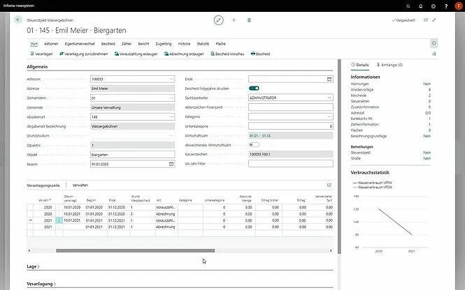 Verbrauchsabrechnung Infoma