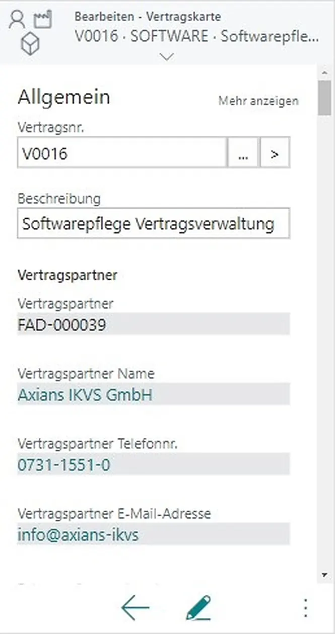 Screenshot unserer Lösung