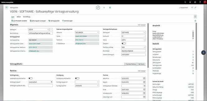 Zentrale Vertragsverwaltung
