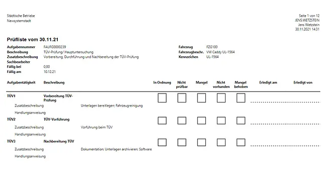 Screenshot unserer Lösung