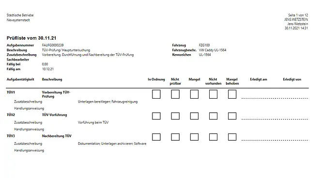 Screenshot unserer Lösung
