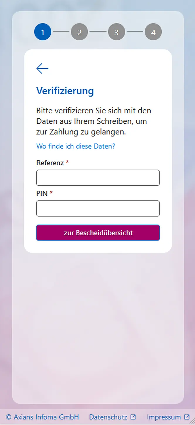 Screenshot unserer Lösung
