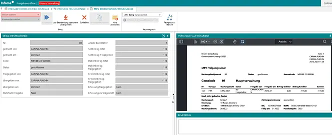 Screenshot unserer Lösung