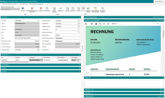 Erfassung und Kontierung einer Eingangsrechnung