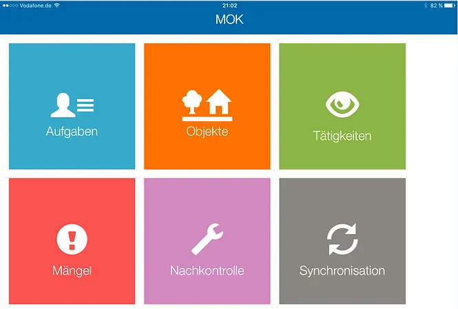 Startseite App Mobile Objektkontrolle