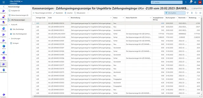 Screenshot unserer Lösung