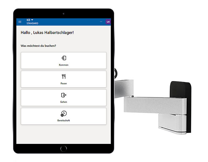 Erfassungsmaske in Infoma App Zeiterfassung
