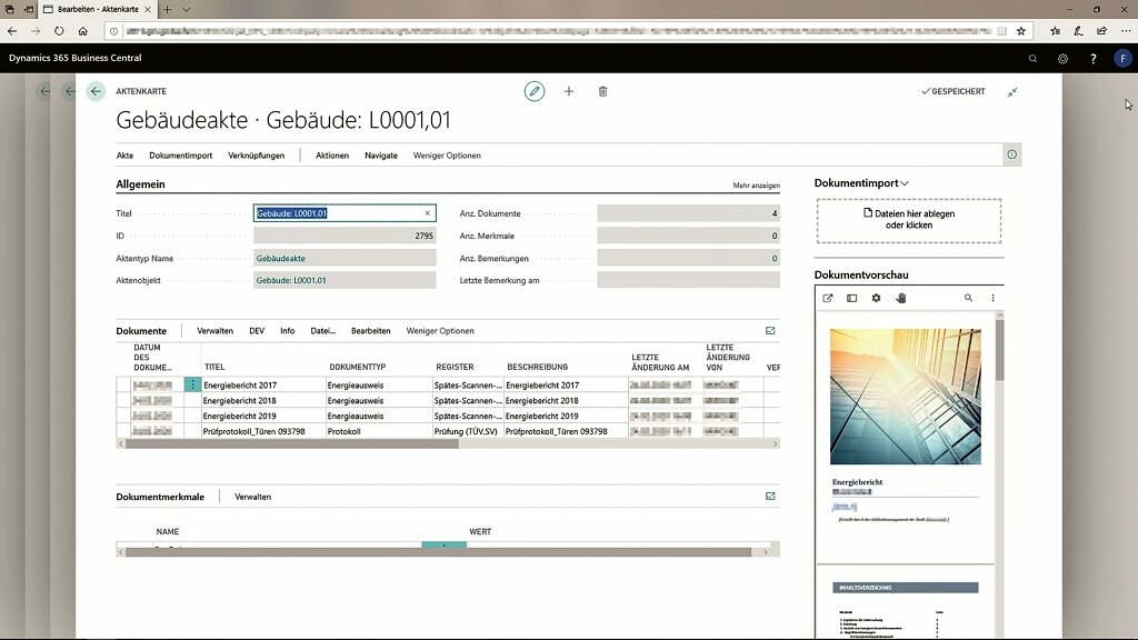 Gebäudeakte mit Energiebericht