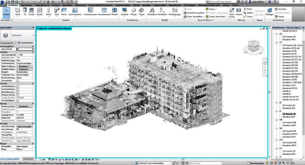 BIM-fähiges 3D-Gebäudemodell